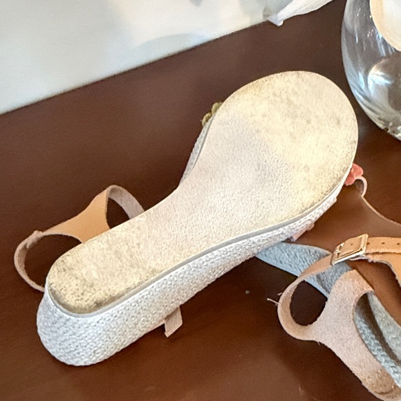 Neutral Floral Appliqué Espadrille Wedge Sandals - Multicolor Leather - Picture 6 of 6